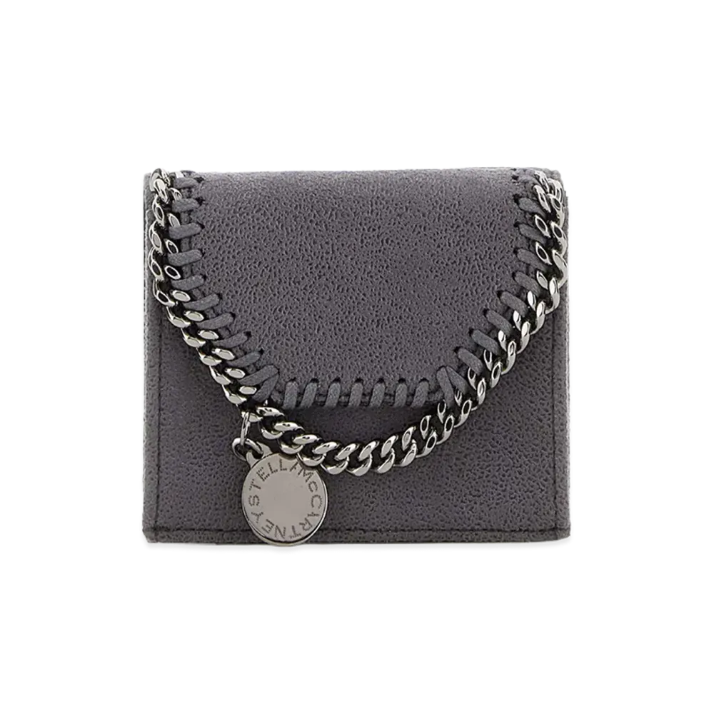 STELLA McCARTNEY Women's Shaggy Deer Falabella Wallet "Gray/Dark Grey"