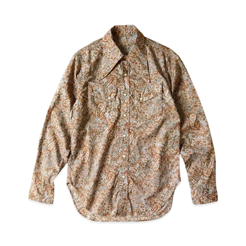 KAPITAL Lawn Paisley Langle Color Western Shirt "Brown"