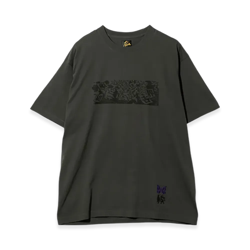 NEEDLES x Sasquatchfabrix. Slowgun Tee "Peace To World" "Black"