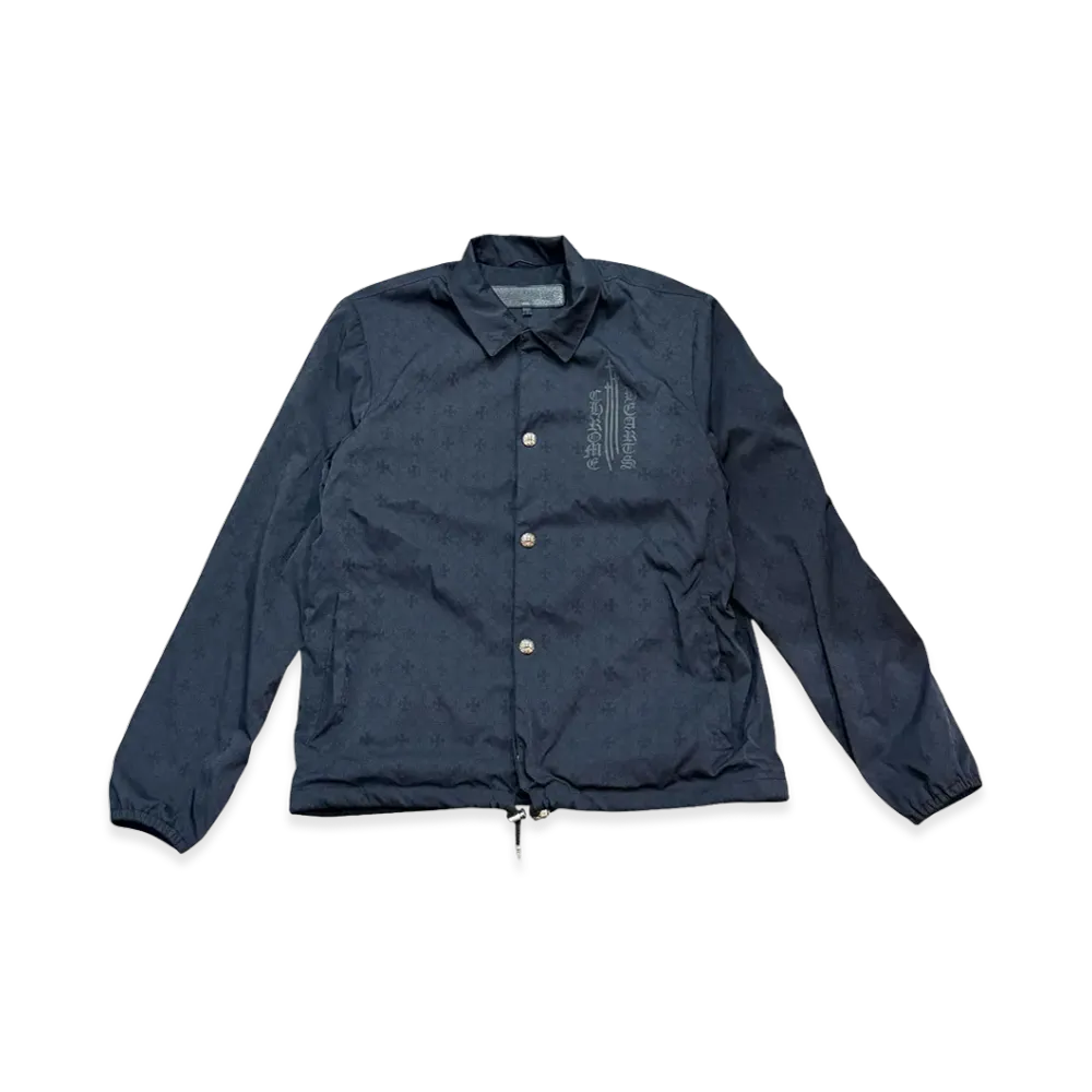 Chrome Hearts Riggins FBRC CH Plus Cross Button Nylon Coach Jacket "Black"