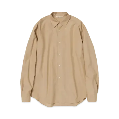 AURALEE Washed Finx Twill Shirt "Light Brown"