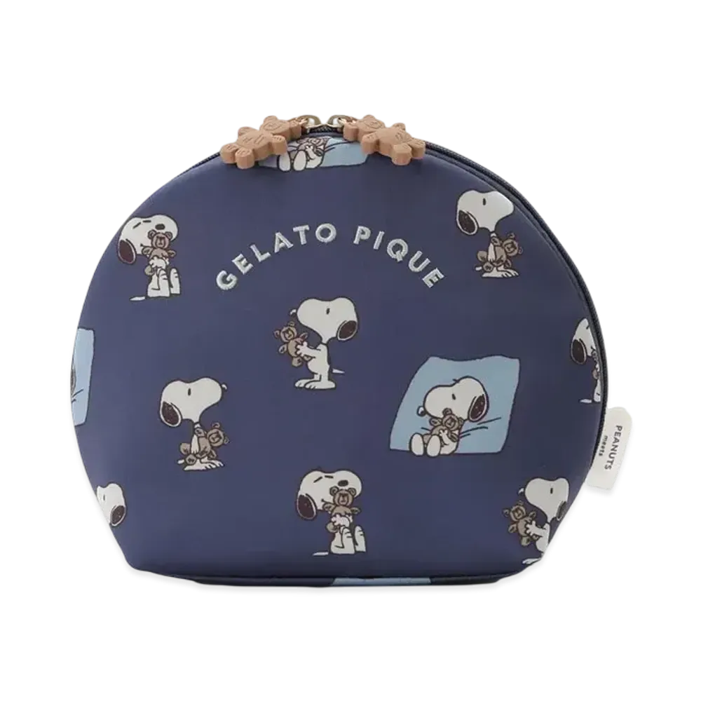 GELATO PIQUE x PEANUTS Snoopy x Bear All-Over Print Pouch "Navy"