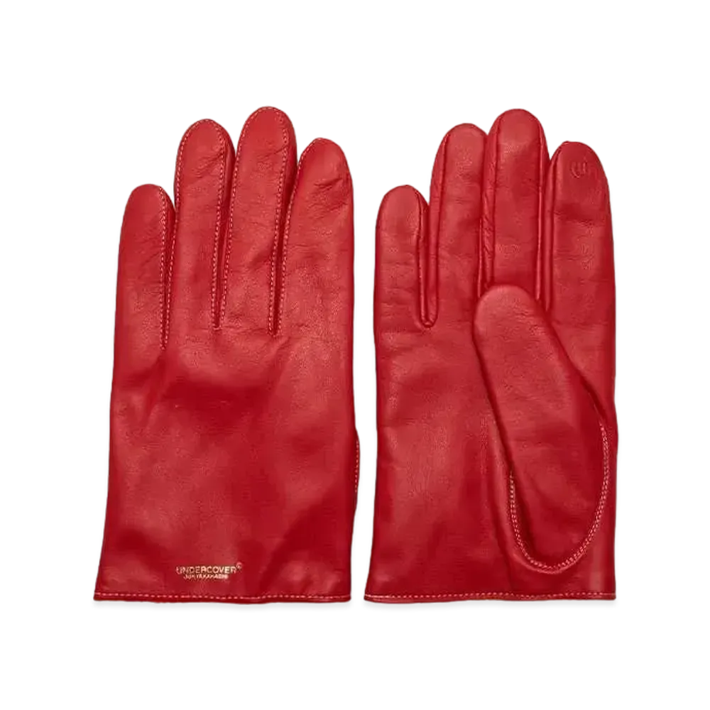 UNDERCOVER Sheepskin Gloves "Red"