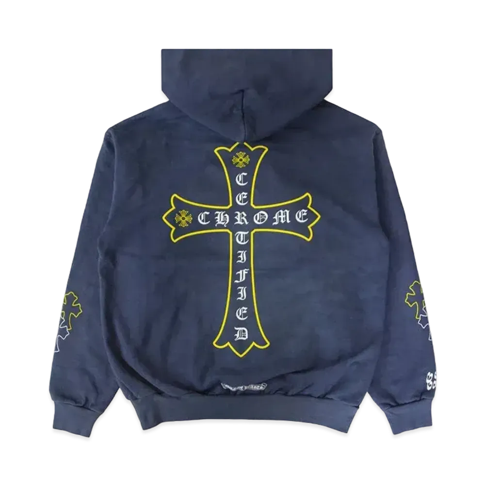 Chrome Hearts x Drake Certified Chrome Hand Dyed Hoodie "Washed Blue"