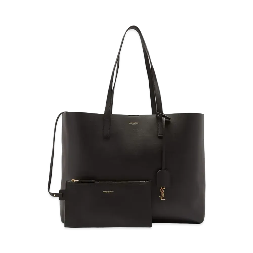 Saint Laurent Shopping Saint Laurent Leather Tote Bag "Black"
