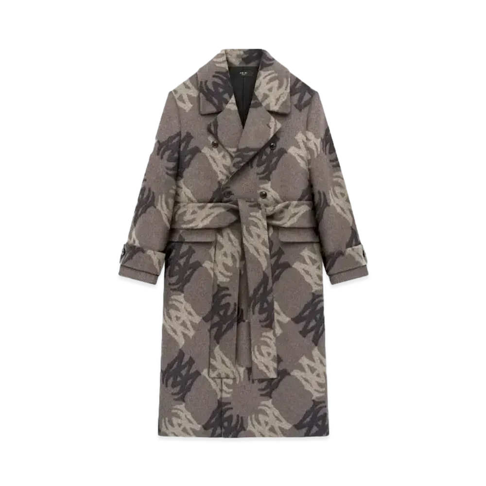 AMIRI Ma Quad Brushed Double-Breasted Overcoat "Dark Brown"
