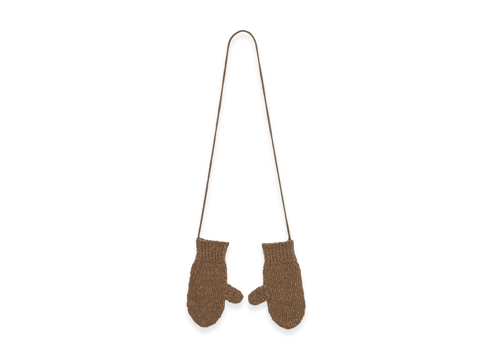 Graphpaper Cotton Wool Slub Mittens "Brown"