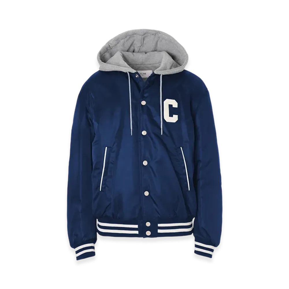 CELINE Oversized Hooded Teddy Jacket "Navy"