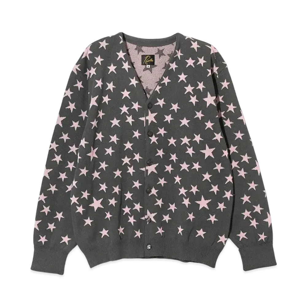 NEEDLES V Neck Cardigan - PE/Washi Knit / Star "Gray"