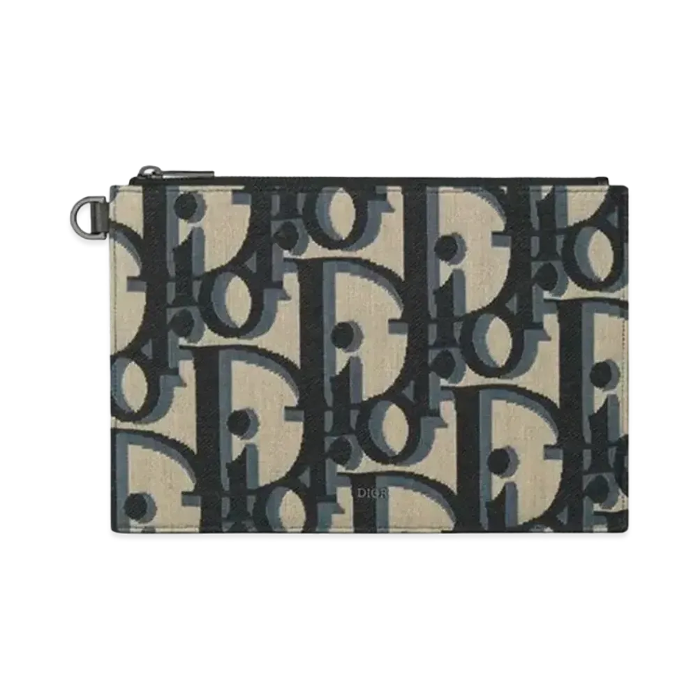 Dior A5 Pouch Maxi Dior Oblique Jacquard "Beige/Black"