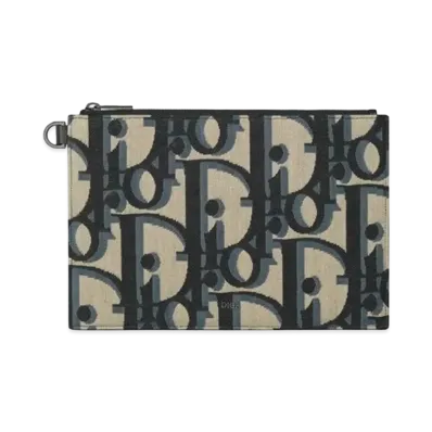 Dior A5 Pouch Maxi Dior Oblique Jacquard "Beige/Black"