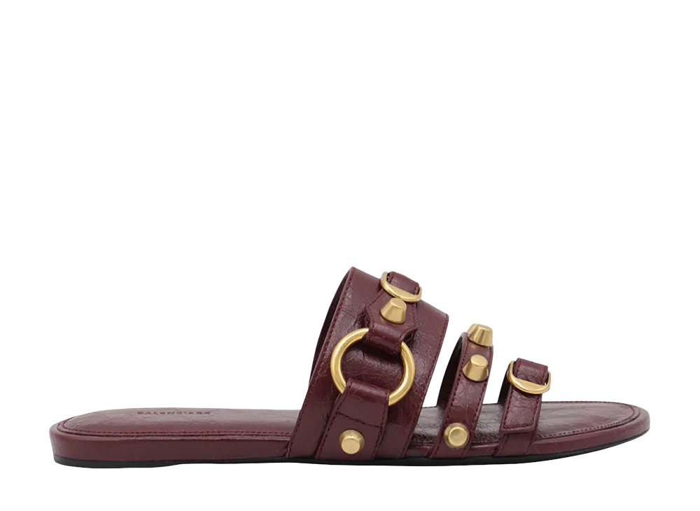 BALENCIAGA Women's Leather City Slippers "Purple"