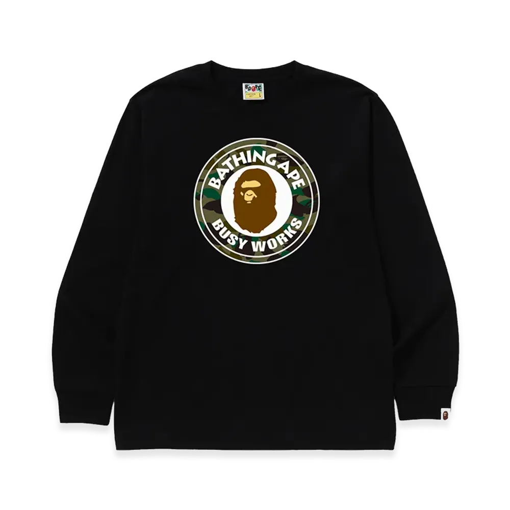 A BATHING APE Busy Works LS Tee "Black/Green"