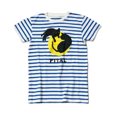 KAPITAL BORDER TENGU CREW T (KAPITAL PT) "White Blue"
