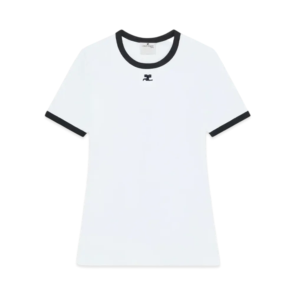 Courreges Signature Contrast T-Shirt "Iceberg/Black"