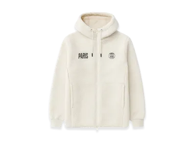 Nike x Paris Saint Germain PSG Logo Embroidered Boa Hoodie "Beige"