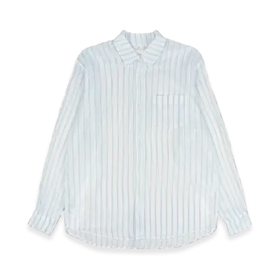 OUR LEGACY Initial Shirt Rayon Plait Stripe "White"