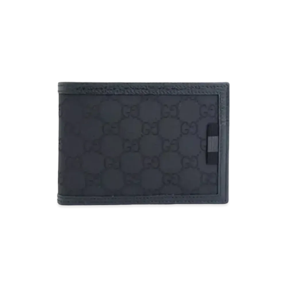 GUCCI Bi-Fold Bill Compartment GG Nylon "Black"