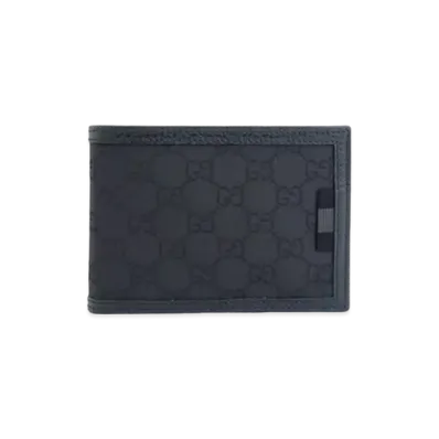 GUCCI Bi-Fold Bill Compartment GG Nylon "Black"