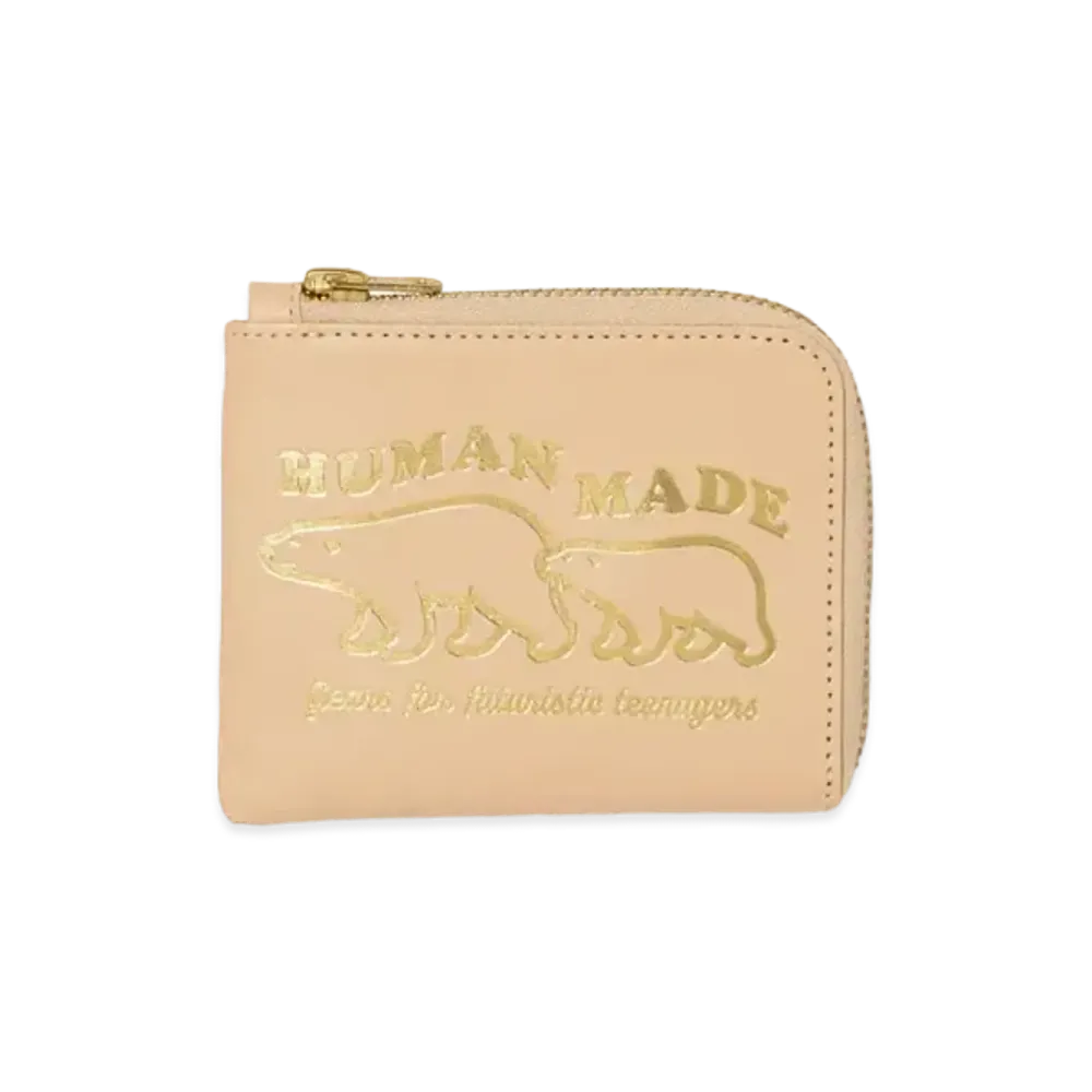 HUMAN MADE Leather Zip Wallet "Beige"