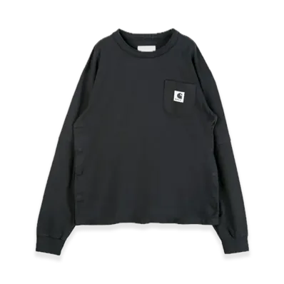 sacai x Carhartt WIP Cotton Jersey L/S T-Shirt "Black"