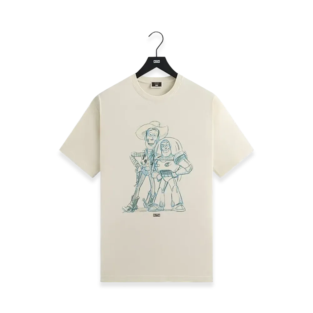 Kith x Disney Pixar Toy Story Sketch Vintage Tee "Sandrift"