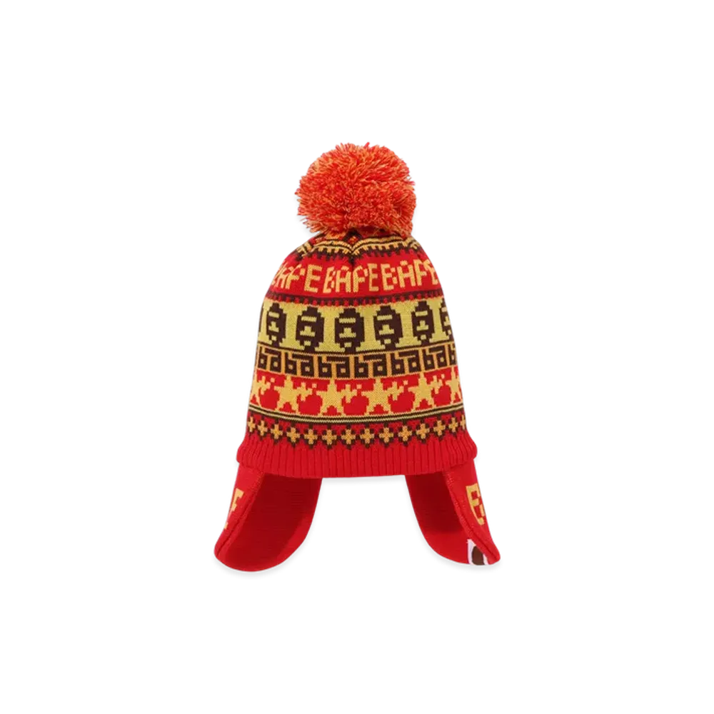 A BATHING APE Bape Knit Cap Kid's "Red"