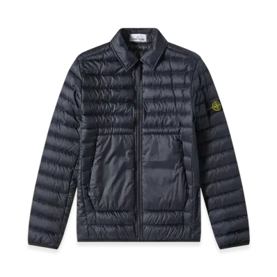 Stone Island 42124 Bio-Based Ripstop Nylon Light Down Shirt Jacket - 22SS "Navy Blue"
