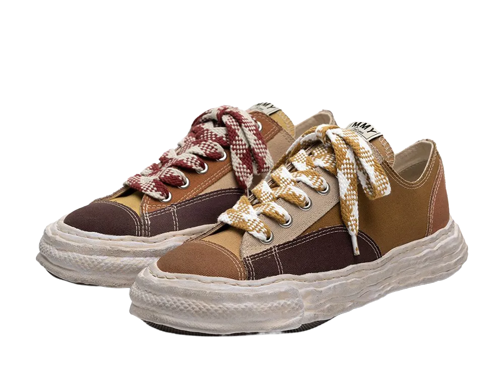メゾンミハラヤスヒロ ピーターソン23 オリジナルソール マルチカラー キャンバスローカットスニーカー "ブラウン/ベージュ"