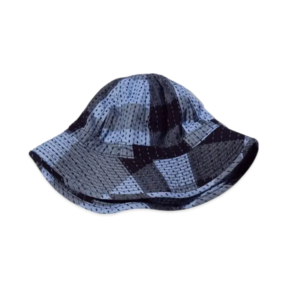 BEAMS Mil Hat SASHIKO Plaid "Indigo"