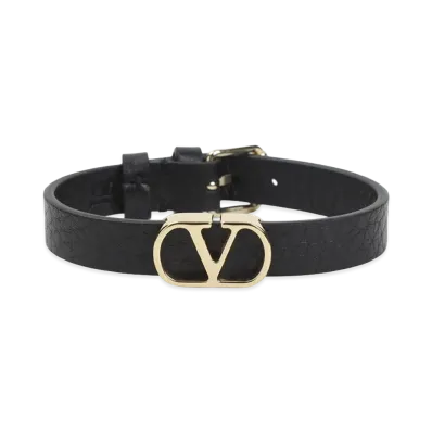 Valentino Garavani Leather Bracelet "Nero"