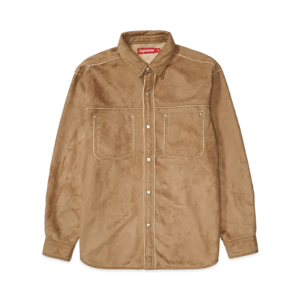 Supreme Faux Suede Snap Shirt "Tan"