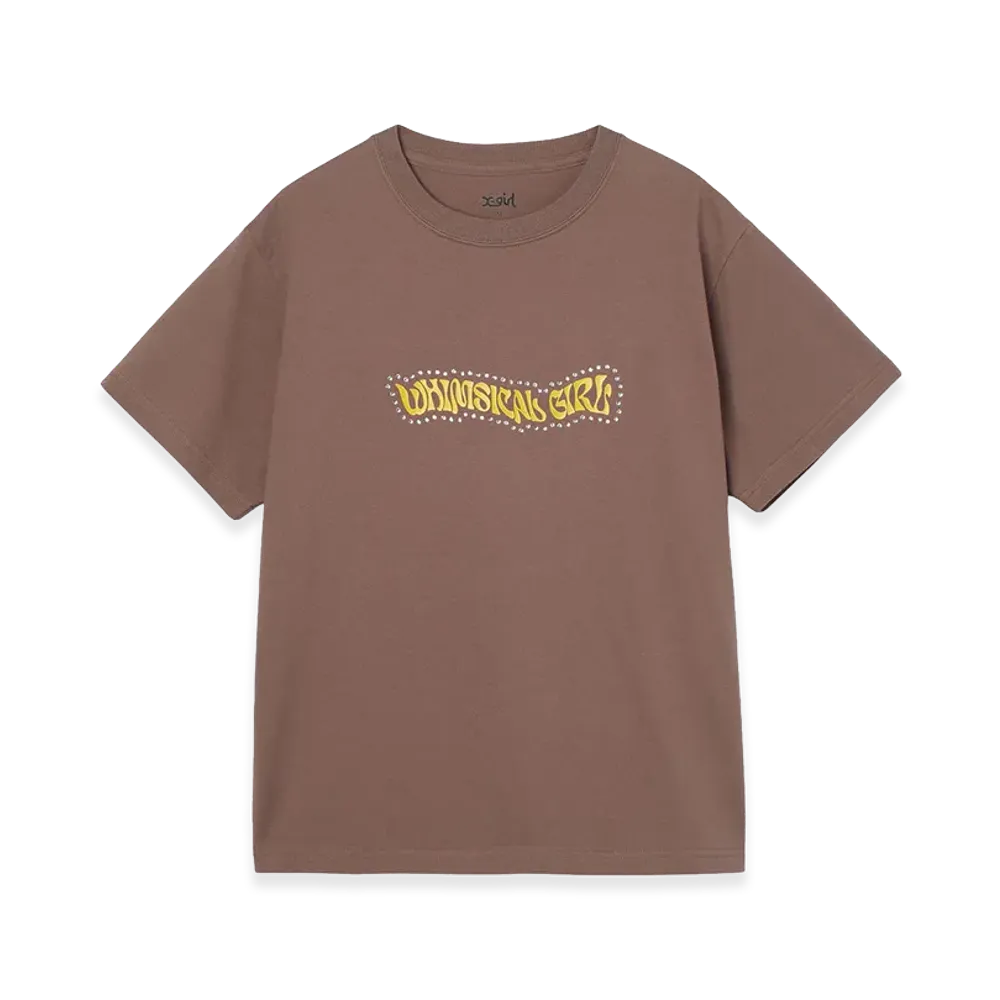 X-Girl Women's Rhinestone And Butterfly Logo S/S Tee "Brown"