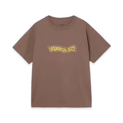 X-Girl Women's Rhinestone And Butterfly Logo S/S Tee "Brown"
