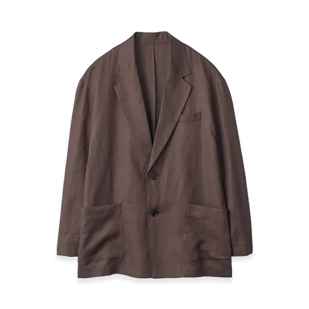 ssstein Light Linen Easy Single Breasted Jacket "Brown"