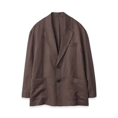 ssstein Light Linen Easy Single Breasted Jacket "Brown"