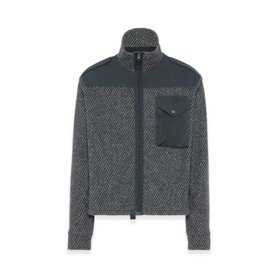 Maison Margiela Jacquard Fleece Caban "Silver"