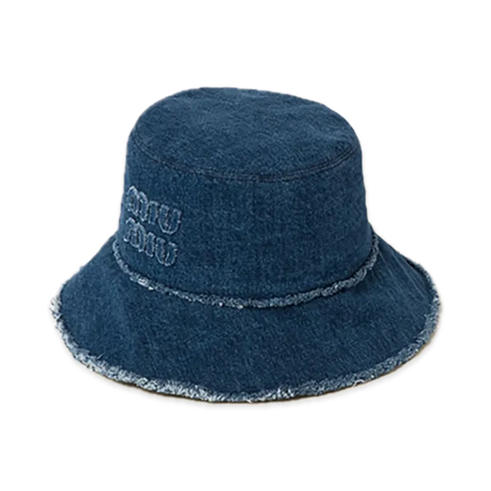 MIU MIU Denim Bucket Hat "Navy"