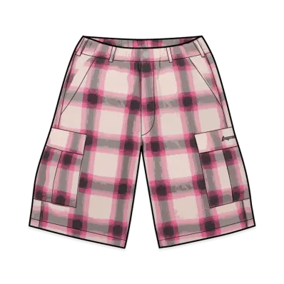 Supreme Shadow Plaid Cargo Short "Pink"