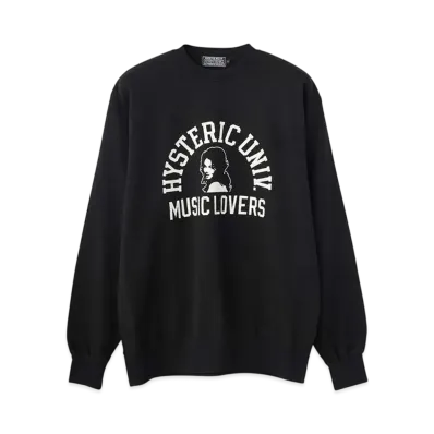 HYSTERIC GLAMOUR Music Lovers Sweatshirt "Black"