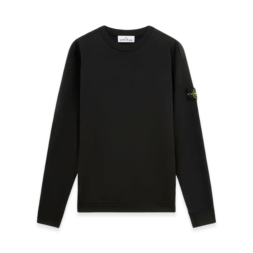 Stone Island 63750 Heavy Cotton Jersey Crewneck Sweatshirt with Ribbing - 24FW "Black"