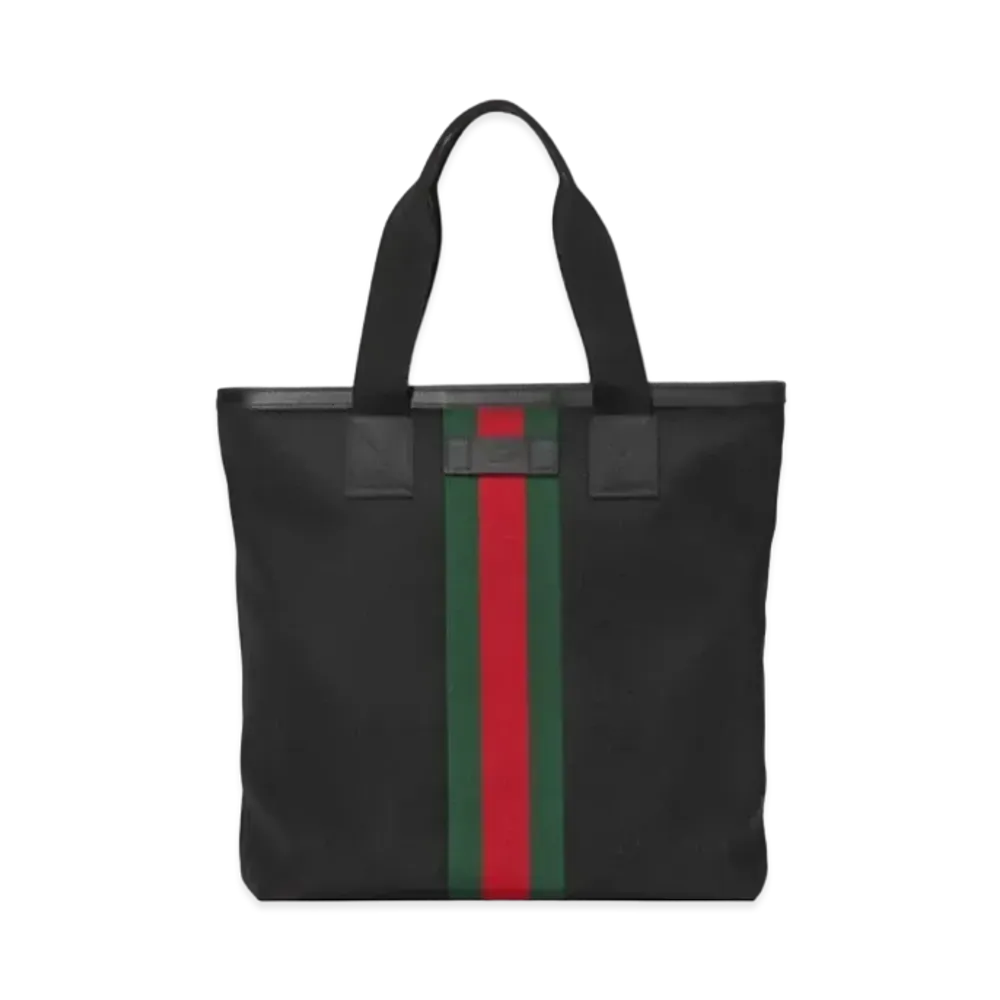 GUCCI Web Canvas Tote bag "Black"