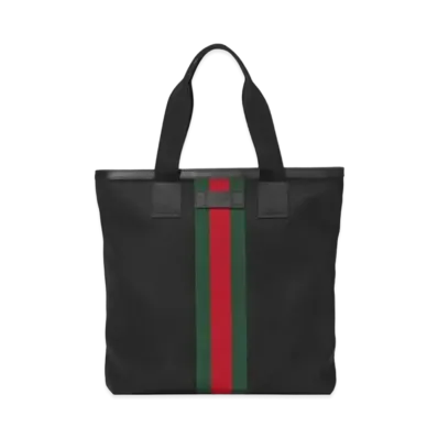 GUCCI Web Canvas Tote bag "Black"