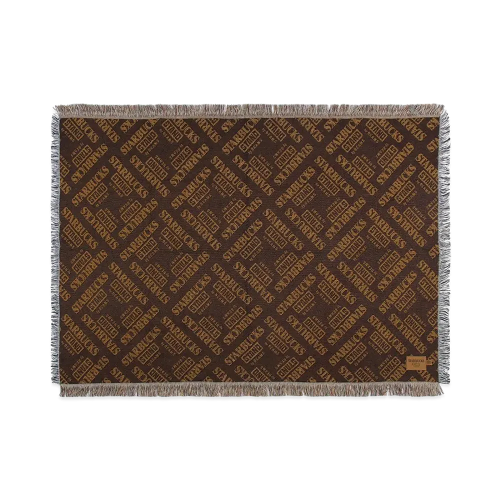 STARBUCKS STAND x BEAMS Jacquard Throw Blanket "Brown"