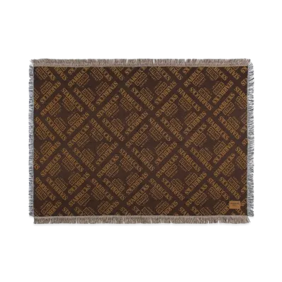 STARBUCKS STAND x BEAMS Jacquard Throw Blanket "Brown"