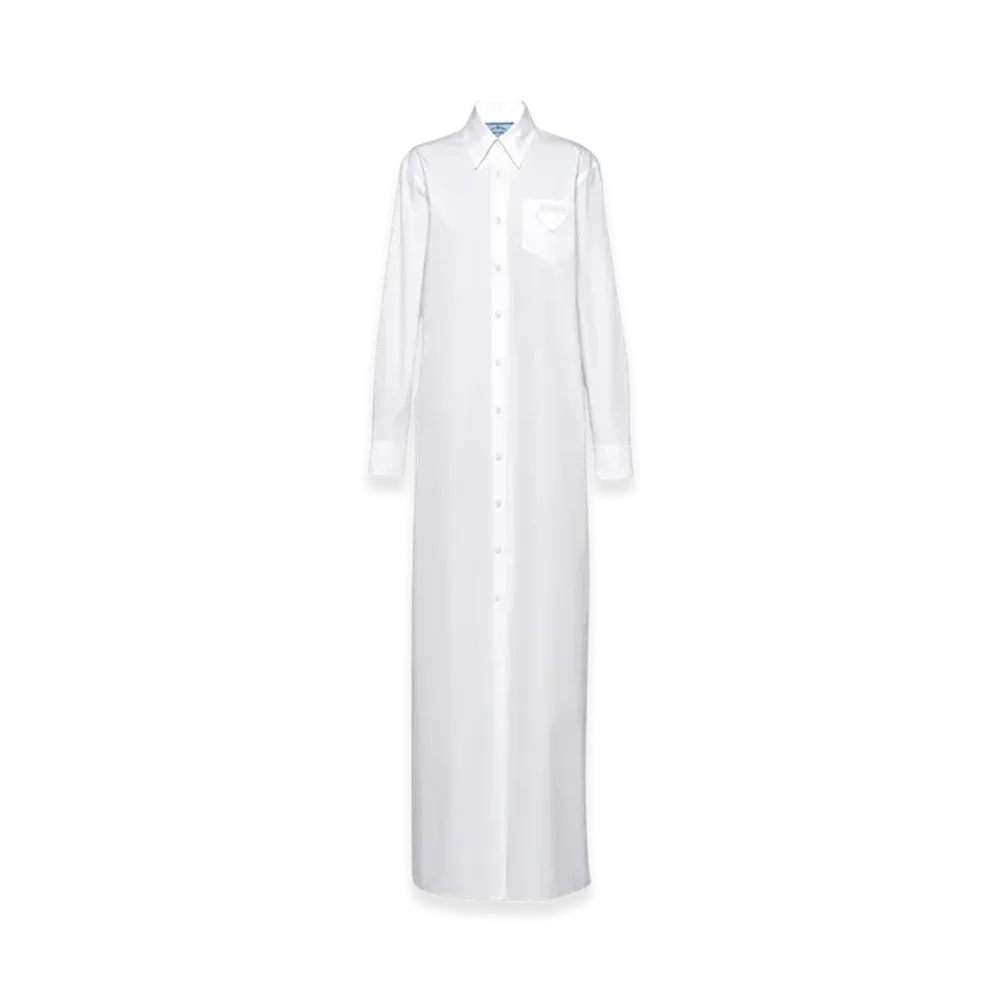 PRADA Women's Poplin Shirt-Dress "White"