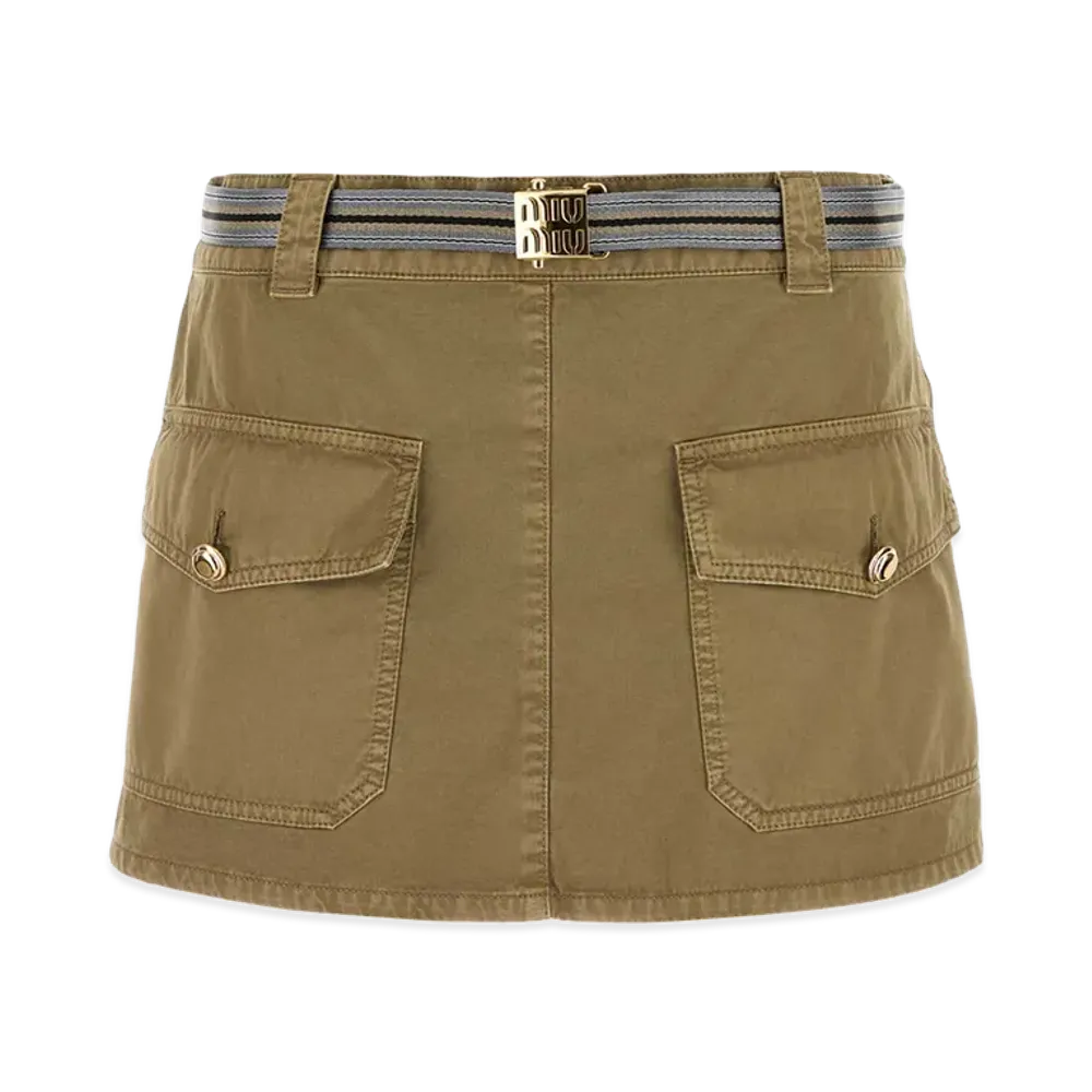 MIU MIU Women's Cotton Mini Skirt "Army Green"
