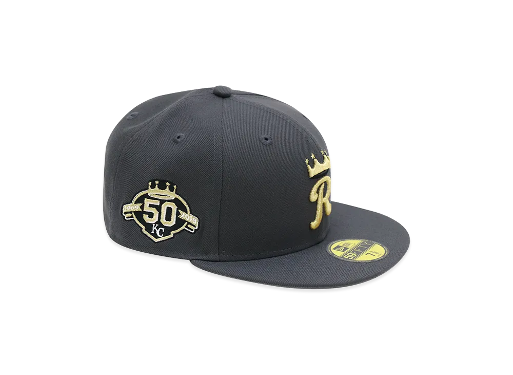NEW ERA x THE CAP 59Fifty Noir Luxe Kansas City Royals Graphite "Grey"