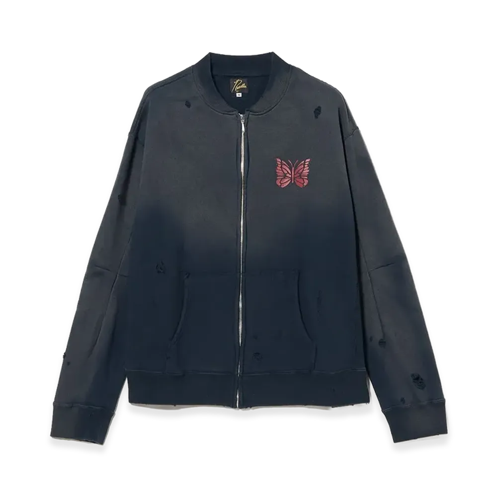 NEEDLES Deconstructed Zipped Sweat "Navy"