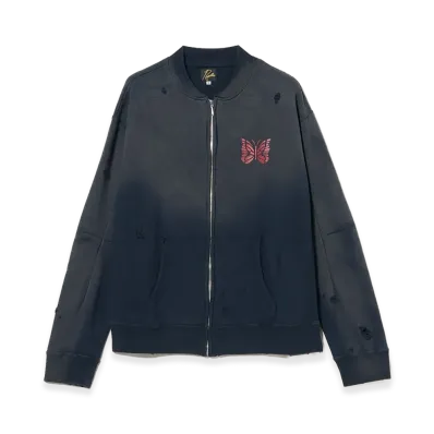 NEEDLES Deconstructed Zipped Sweat "Navy"